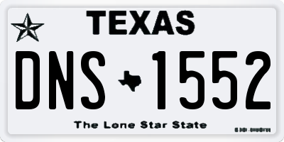 TX license plate DNS1552
