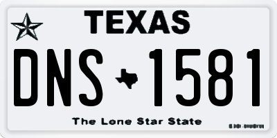 TX license plate DNS1581