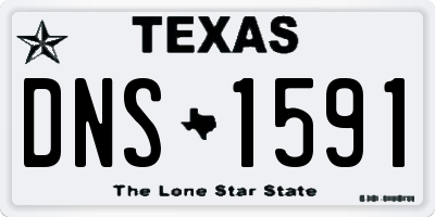 TX license plate DNS1591