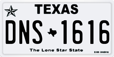 TX license plate DNS1616