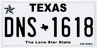 TX license plate DNS1618