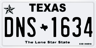 TX license plate DNS1634
