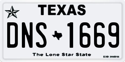 TX license plate DNS1669