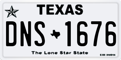 TX license plate DNS1676