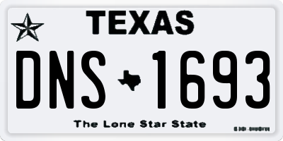 TX license plate DNS1693