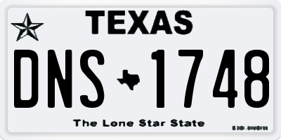 TX license plate DNS1748