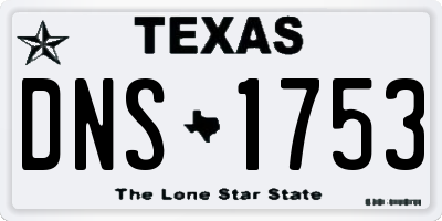 TX license plate DNS1753