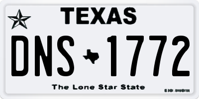 TX license plate DNS1772