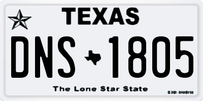 TX license plate DNS1805