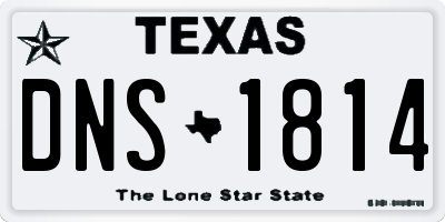 TX license plate DNS1814