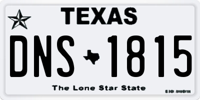 TX license plate DNS1815