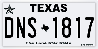 TX license plate DNS1817