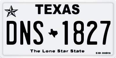 TX license plate DNS1827
