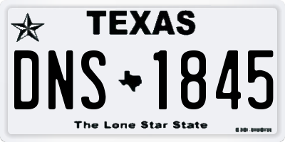 TX license plate DNS1845