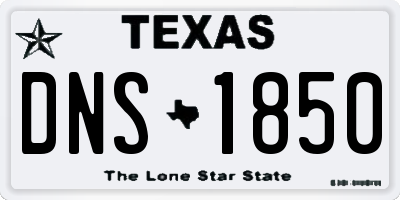 TX license plate DNS1850