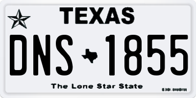 TX license plate DNS1855