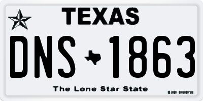 TX license plate DNS1863