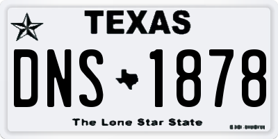 TX license plate DNS1878