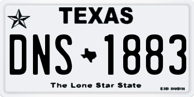 TX license plate DNS1883