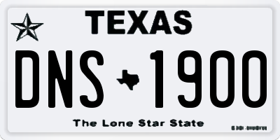 TX license plate DNS1900