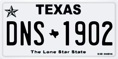 TX license plate DNS1902