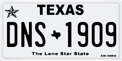 TX license plate DNS1909