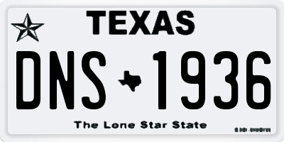 TX license plate DNS1936