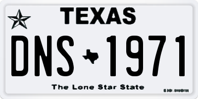TX license plate DNS1971
