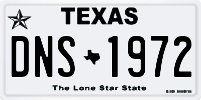 TX license plate DNS1972