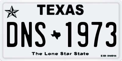 TX license plate DNS1973