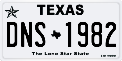 TX license plate DNS1982