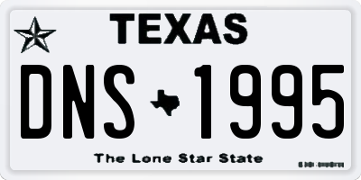 TX license plate DNS1995