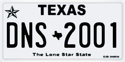 TX license plate DNS2001