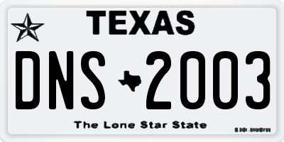 TX license plate DNS2003