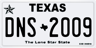 TX license plate DNS2009