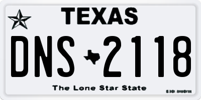 TX license plate DNS2118