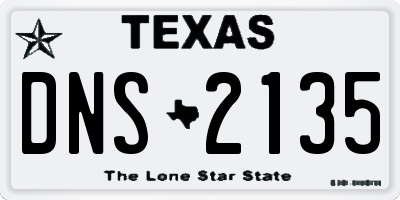 TX license plate DNS2135