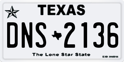 TX license plate DNS2136