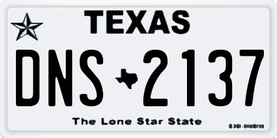 TX license plate DNS2137