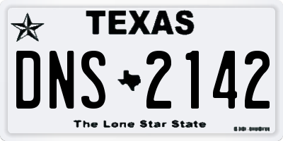 TX license plate DNS2142