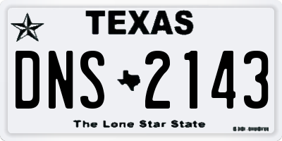 TX license plate DNS2143