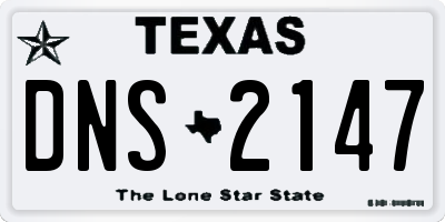 TX license plate DNS2147