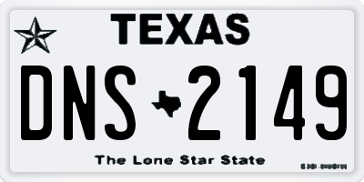 TX license plate DNS2149
