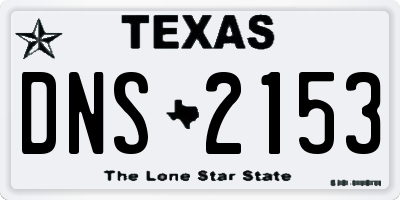 TX license plate DNS2153