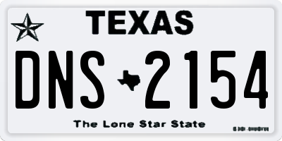 TX license plate DNS2154