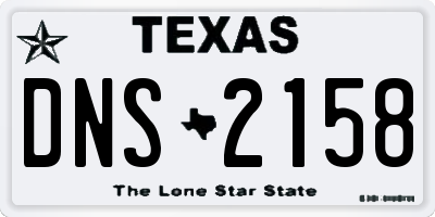 TX license plate DNS2158