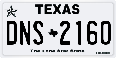 TX license plate DNS2160