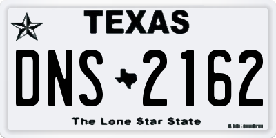 TX license plate DNS2162