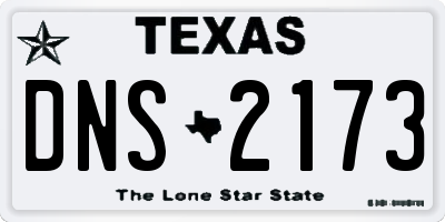 TX license plate DNS2173