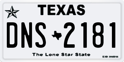 TX license plate DNS2181